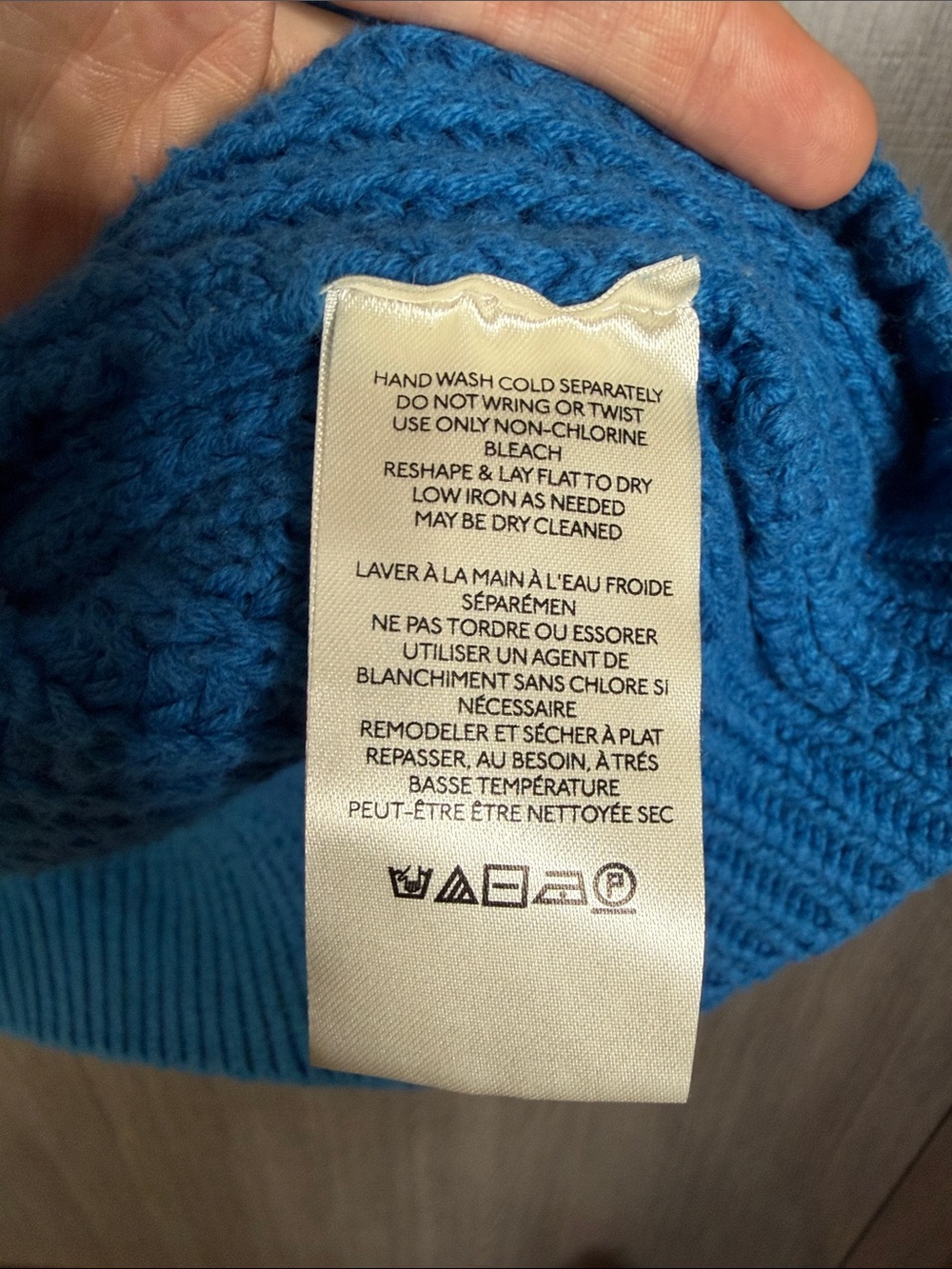 FREE PEOPLE Swim Too Deep Turtleneck Sweater in Blue Women's Small - Picture 5 of 7